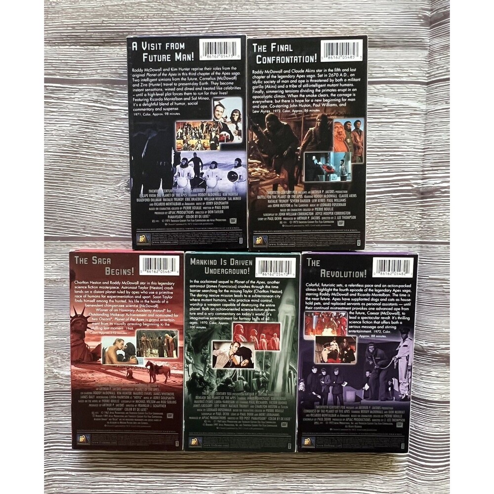 Planet of the Apes - Legacy Box Set (VHS, 1998, 5-Tape Set) - Picture 8 of 10